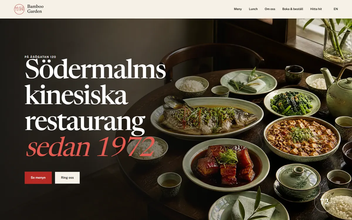 Bamboo Garden — homepage of the shipped build